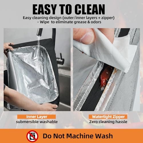 Upgraded Mess-Free Meat Resting Bag with Top-Open Design - 100% Leakproof BBQ Blanket for Brisket, Reinforced Seamless Resting Bag, Smoker Accessories, Grilling Gift for Men (Oxford Fabric 21'') view 5
