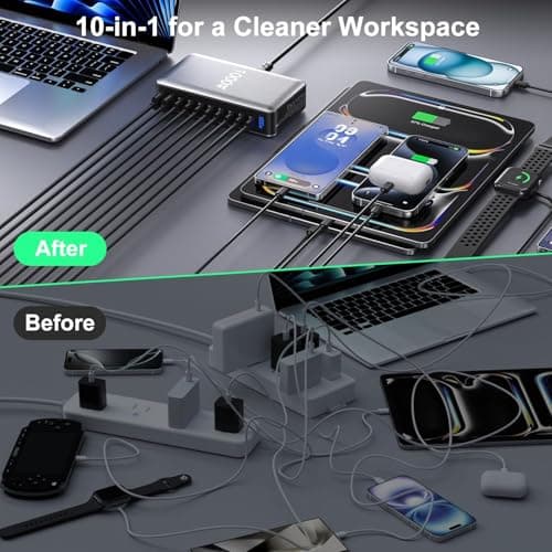 1000W USB C Fast Charger Block, 10 Port USB Charging Station, GaN Ⅳ Pro 140W PD PPS Port for Multiple Devices,Laptop Wall Charger Compatible with DELL, HP, MacBook Pro,iPhone17/16 pro,Galaxy S24. view 6