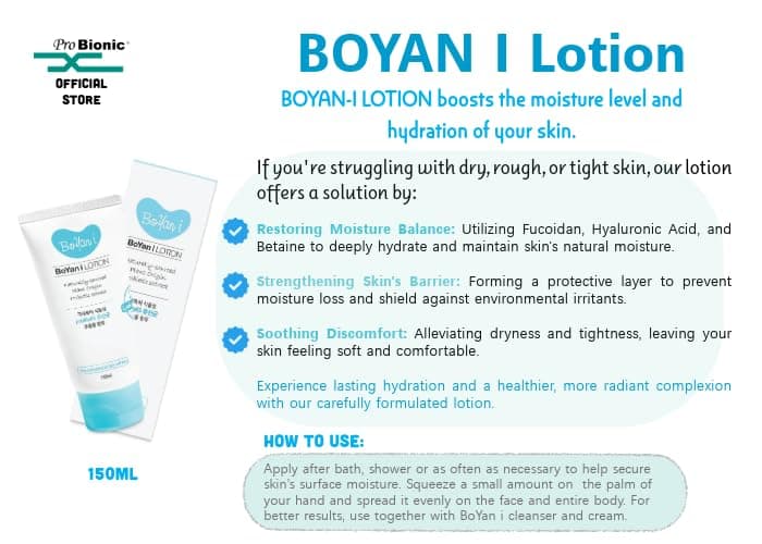 BOYAN I Skin Care Set with Cleanser, Lotion and Cream, Steroid-Free, Paraben-Free, Probiotic Formula for Sensitive and Eczema-Prone Skin, 3 Piece Set view 6