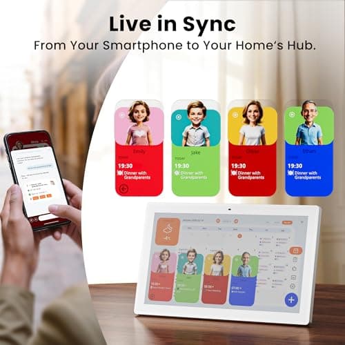 15.6'' Digital Calendar Wall Touch Screen, No Subscription Family Planner view 5