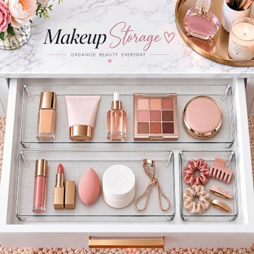 10 Pack Large Clear Drawer Organizer Trays, 3 Sizes, Non-Slip view 4