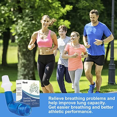 Breathing Exercise Device for Lungs, Lung Expansion and Mucus Relief Device, Portable Expiratory Breathing Exerciser with A Set of Accessories, Breathing Trainer for Lung Cleanse(Blue) view 4