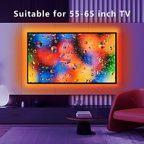 dalattin 12.5ft Led Lights for TV, 40-55 Inch USB RGB LED Strip Lights, TV Backlight with Remote Built-in MIC Music Sync, Bluetooth APP Control Led Lights for Gaming Bedroom, HDTV Mood Lighting view 3