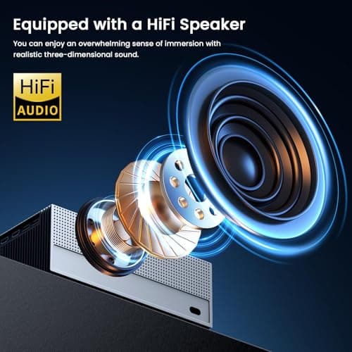 [Auto Focus & High Brightness] Outdoor Projector with WiFi and Bluetooth, Native 1080P Movie Projector, 4K Support, 1500ANSI Auto Keystone, Projector Compatible with iOS/Android/Tv Stick view 5