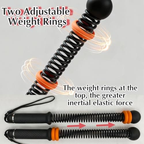 MUYIWEIDEN Weighted Ropeless Battle Ropes,Cordless Workout Ropes for Home Gym, Portable Exercise Rope for Strength Building, HIIT and Low-Impact Aerobic Training for Women&Men (Black+Orange) view 5