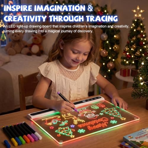 Rechargeable Led Drawing Board for Kids with Music, 3-12 Year Old Gifts view 6