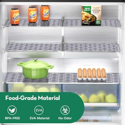 Shelf Drawer Liner for Kitchen Cabinet Non-Slip Refrigerator Liners Non-Adhesive Waterproof Oil-Proof Protect Kitchen Mat Easy to Clean EVA Material for Bathroom, Pantry, Grey 18 in x 20 FT view 5