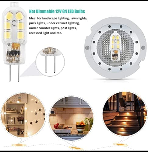 Amazing power G4 LED Bulb, 12V Bi Pin 20W Halogen Bulb Replacement, NOT Dimmable, Warm White 3000K, 10-Pack view 2