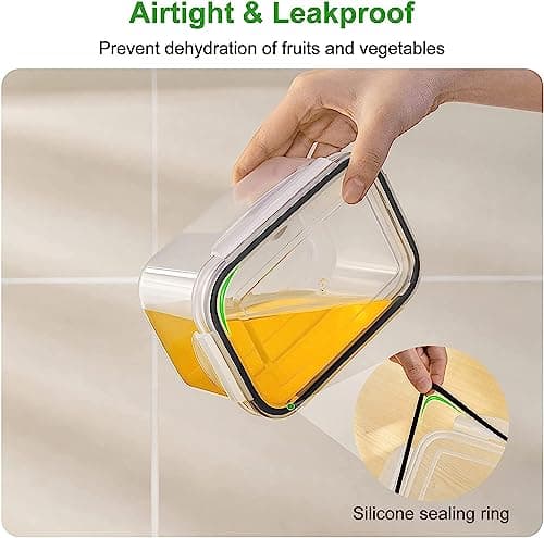 Freshmage Fruit Storage Containers for Fridge with Removable Colander, Airtight Food Storage Container, Dishwasher Safe Produce Saver for Refrigerator, Keep Berry Fruit Fresh Longer 4 pcs Small Clear view 5