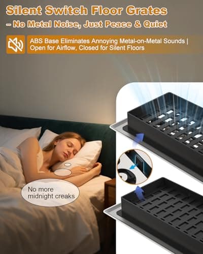 Floor Vent Covers 4x10 Inch – Heavy Duty Walkable Air Vent Cover for Home Floor & Wall - Decorative 2MM Thicker Metal Floor Register with Easy Adjust Airflow Switch - Satin Nickel HVAC Vents - 5 Pack view 5