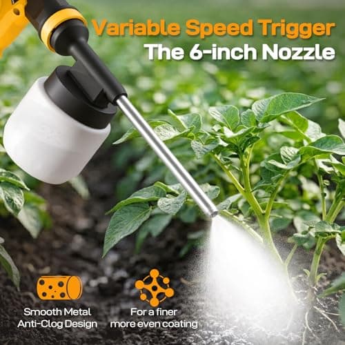 Electric Diatomaceous Earth Duster Compatible for DeWalt 20V/60V Battery, Garden Dust Applicator with 800mL Capacity｜Variable Speed, 3 in 1 Diatomaceous Earth Spray/Blower/Vacuum Cleaner (NO Battery) view 2