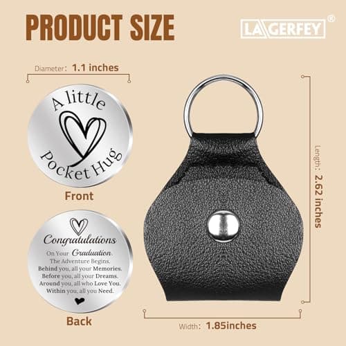LAGERFEY Mothers Day Graduation Inspirational Keychain Gifts,Valentines Day for Him Her Gifts - Pocket Hug, Gifts for Men view 2