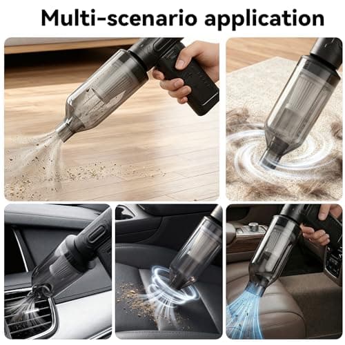 fourq Compressed Air Duster,Mini Vacuum Cleaner 2-in-1,4000 mAh,130,000 RPM Brushless Motor,8000Pa，120MPH/1.1LB Thrust Car Dryer Air Blower for Car Cleaning,Computer Cleaning view 4