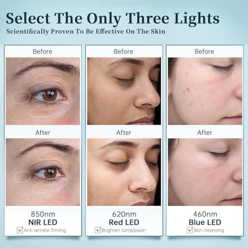 GYH 8-Color LED Face Mask Light Therapy, FSA-HSA Eligible, Cloud-SSS | Red Light Therapy for Face, Wireless High Dose Green, Blue, Infrared Mask for Skin Care & Anti-aging view 3