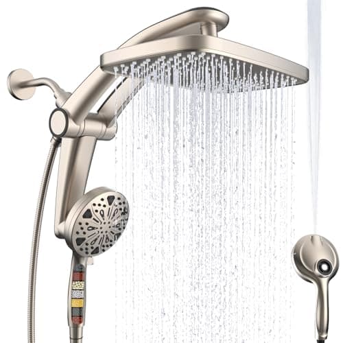 12" High Pressure Rain Shower Head with Handheld Spray Combo Faucet Upgrade — image 1