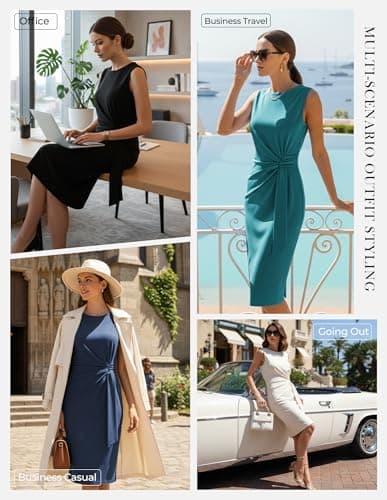 GRACE KARIN Women Work Dress,Bodycon Pencil Business Dresses,Sleeveless Cocktail Dresses Knee Length view 5