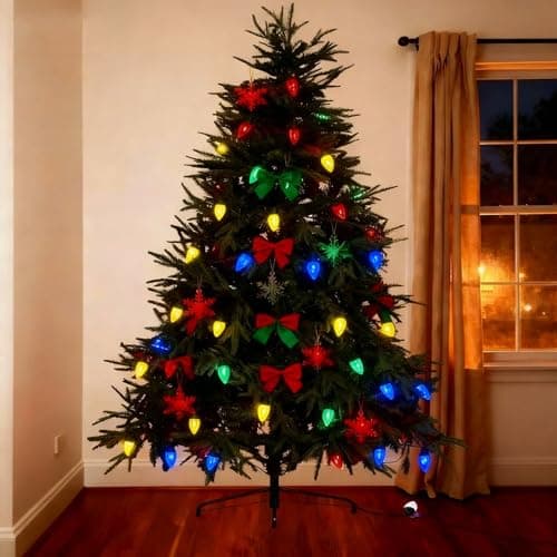 Ucutely C9 LED Christmas Lights Outdoor,33 Feet 50 LED 8 Lighting Modes Waterproof Connectable Christmas String Lights for Outside Roofline Patio Home Xmas Decorations (Multicolored) view 6