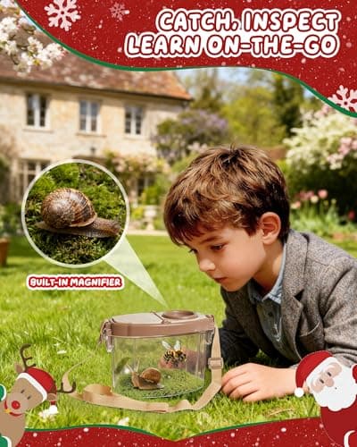 CUUCUVA Bug Catcher Kit for Kids Outdoor Explorer Kit with Insect Cage, Observation Box, Magnifying Glass, 8 Toy Bugs, Net & 10 Cards, STEM Educational Toys Gifting for Boys & Girls Ages 3+ view 5