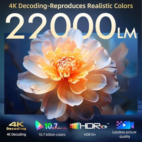 Compatible with Netflix Movie Projector with WiFi6 and Bluetooth5.3, Built-in App Store, Dolby Audio & Electric Focus & Auto Keystone, 4K Support High Brightness Outdoor Projectors, 1080 (Sliver Grey) view 6