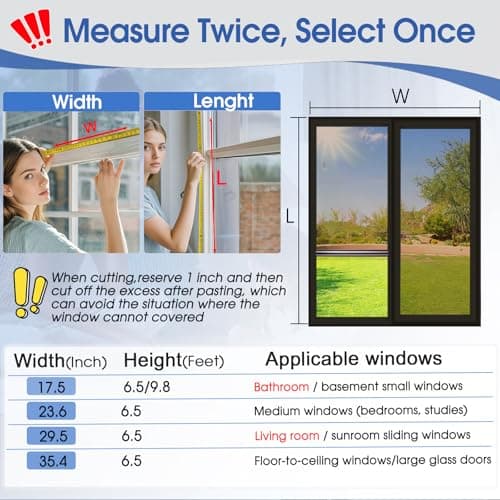 One Way Privacy Window Film,Sun Blocking Window Film with 3 Tools, Heat & UV Blocking Window Tint Film for Home, Easy Install DIY Office Window Covering See Out Not in (17.5 x 78.7Inch, Brown) view 6