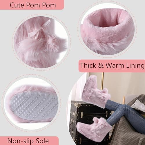 Home Slipper Women's Soft Fleece Plush Warm Indoor House Slipper Boots Shoes view 4