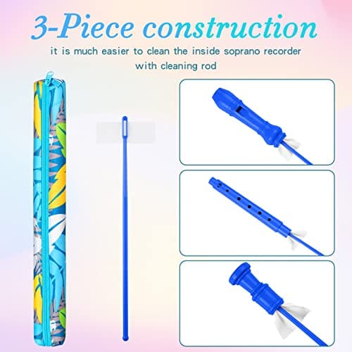 Descant Soprano Recorder Music Recorder Instrument for Kids Flute Kids Recorder with Cleaning Rod + Case Bag view 5
