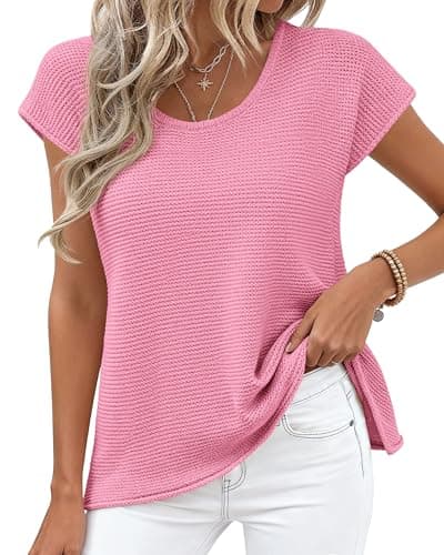 BTFBM Sweater Vest Women 2026 Spring Summer Cap Sleeve Crew Neck Casual Loose Business Tops Western Vacation Outfits view 5
