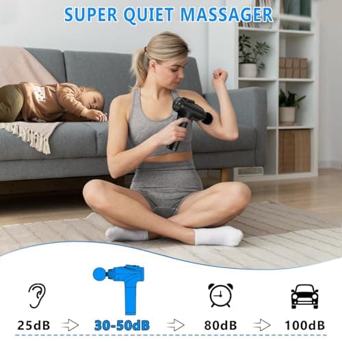 APHERMA Massage Gun, Muscle Massage Gun for Athletes Handheld Electric Deep Tissue Back Massager, Percussion Massage Device for Pain Relief with 30 Speed Levels 9 Heads Black view 6