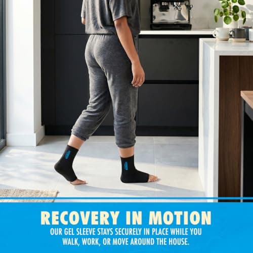 Perfect Remedy Hot & Cold Gel Ankle Ice Pack Wrap, Compression Sleeve for Plantar Fasciitis Relief, Sprained Ankle, Achilles & Surgery Recovery Must Haves – Wearable Foot Ice Pack Wrap for Men & Women view 4