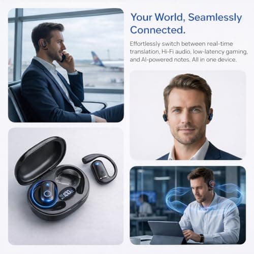 AI Translation Earbuds Real Time - 164 Languages Translator Earbuds with 8 Modes, 80H Battery Life 5-in-1 Translating Headphones Audifonos Traductores Ingles Espaol for Travel Business Learning view 4