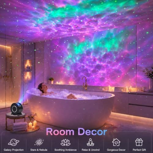 Galaxy Light Star Projector for Bedroom, 360° Night Light with Remote Timer view 4
