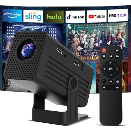 Mini Projector, Portable Projector 4K Support, Full HD 1080P Outdoor Movie Projector with WiFi6 and Bluetooth,Auto Focus with Built-in Apps Proyector,Compatible with HDMI/USB/iOS/Android — image 1