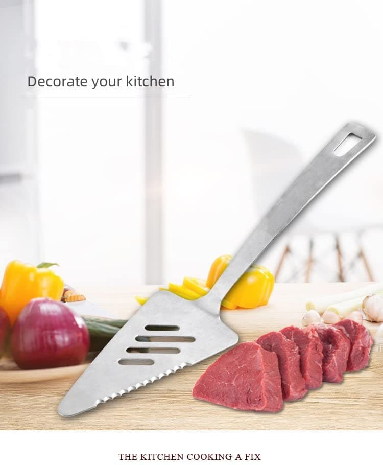 REVGOZU Modern simple stainless steel with teeth triangle creative cake spatula Multi-functional simple and easy lasting cake cheese knife baking utensils view 2