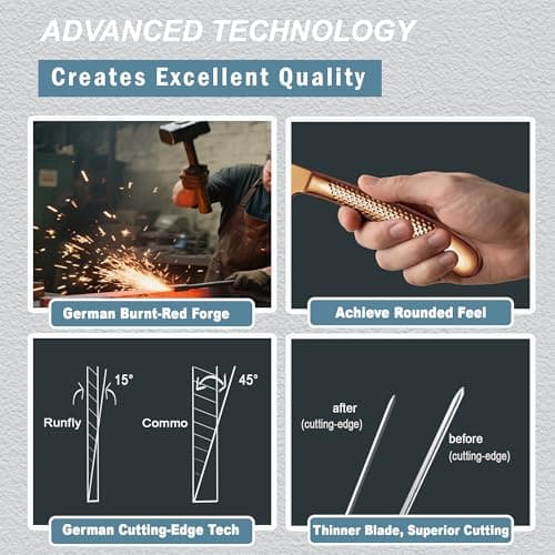 Runfly 20 Piece Hammered Rose Gold/Copper Silverware Set, 18/10 Stainless Steel Flatware Set, Modern Kitchen Utensil Set Service for 4, Tableware Set, Cutlery Set Including Fork Spoon and Knife view 6