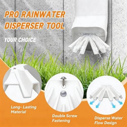 2-Pack Gutter Downspout Diverter, Downspout Disperser and Extension Fits 3" x 4" or 2" x 3" Downspouts,Protect Your Foundation (white) view 4
