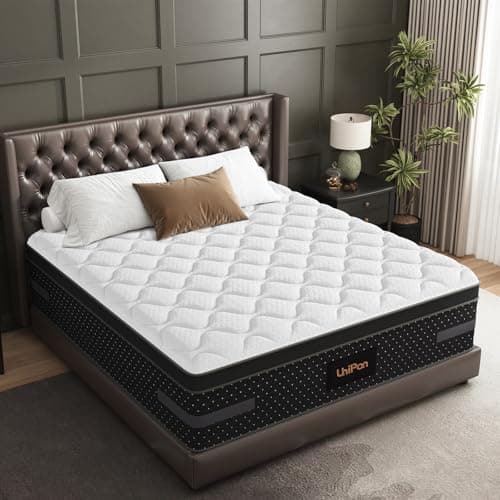 UniPon Firm King Size Mattress 14 inch, Deep Sleep Hybrid Mattress with Extra Back & Hip Support, Motion Isolation with Fiberglass-Free, CertiPUR-US Certified, 365-Night Trial view 1