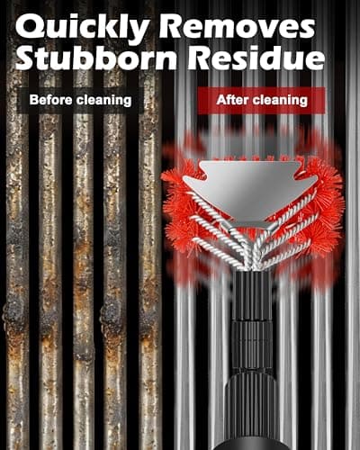 Electric Grill Brush – Long Handle, Innovative Reciprocating Motor Grill Cleaner (600/720 Strokes/min), Powerful Cleaning, 3 Interchangeable Brush Heads, Ideal BBQ Gift for Dads & Grill Lovers view 6