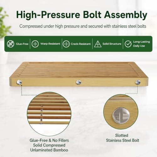 3Pcs Formaldehyde Free, Glue Free, Zebra Bamboo Cutting Board Set view 2