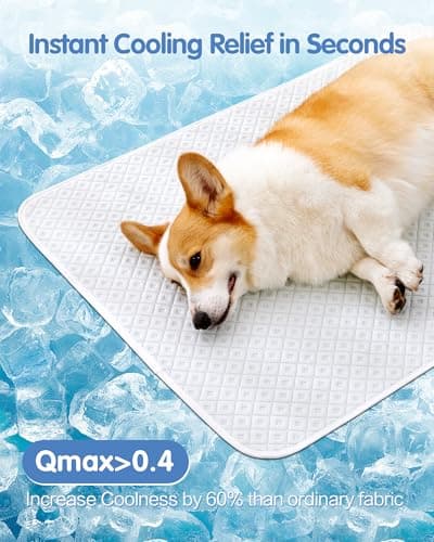 TIMSUNBER Dog Cooling Mat - Instant Cooling Pet Bed for Dogs & Cats, 6-12°F Drop, Non-Toxic & Machine Washable, Anti-Slip Bottom, Cool Mat for Indoor & Travel Use Light Gray 36" x 24" view 5