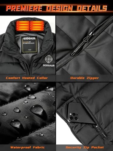 Heated Vest Women 24 Zones Lightweight Winter 5‑in‑1 Smart Ctrl | Heated Vest for Women, with 7.4V 40000mAh Rechargeable Battery Pack & Water- and Wind-Resistant Shell view 4