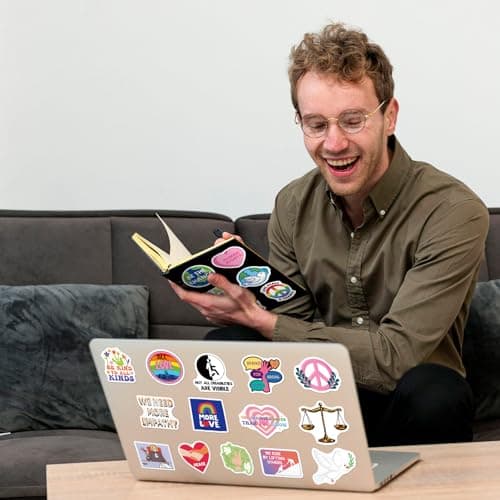 Yqskt 200PCS Social Justice Stickers, Feminist, Equality, Human Rights & Activism Stickers, Social Worker Gifts for Women Teens, Vinyl Decals for Laptop Water Bottle Scrapbook view 7