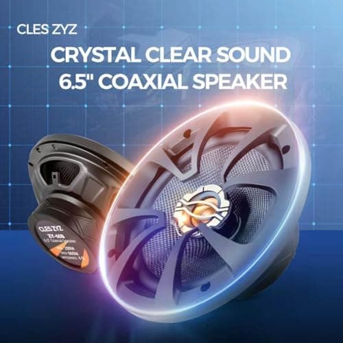 CLES ZYZ 2026 Upgraded 6.5 Inch Car Speakers, 6.5 Speakers, 800W Peak Power, 200W RMS, 4 Ohm, Car Audio Speakers with Glass Fiber Woofer & PEI Tweeters for Hi-Fi Music Experience (Pair) view 4