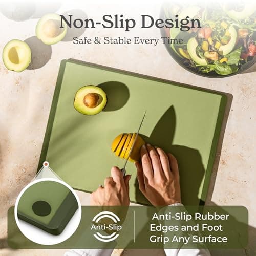 SMIRLY Plastic Cutting Board Set With Holder, Dishwasher Safe Plastic Cutting Boards Set for Kitchen, Cutting Boards for Kitchen - Plastic Chopping Board Set view 6