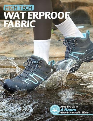 R CORD Hiking Boots Women Waterproof Non-Slip Womens Hiking Boots Ankle Support for Trail Walking Backpacking & Outdoor Adventures All Day view 4