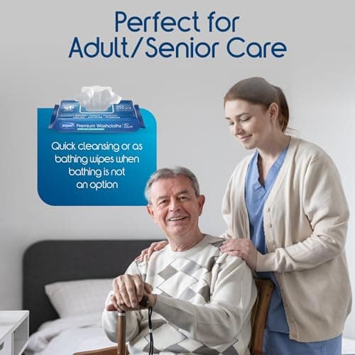 Inspire Adult Wet Wipes, Wash Cloths | Adult Wipes for Incontinence & Cleansing for Elderly, 8"x12" Count 12 packs of 50 view 6