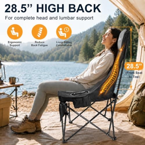 Oversized Camping Chair, Padded Camping Chairs for Adults view 6