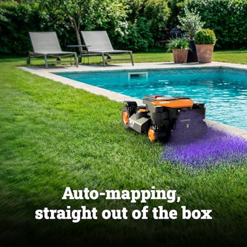 Worx Landroid Vision Cloud 4WD Robot Lawn Mower, No Perimeter Wire Robot Mower for 1/4 Acre, AI Obstacle Avoidance + RTK Cloud Navigation, 84% Slope, Auto Mapping, App Control, Cut-to-Zero, WR341 view 5