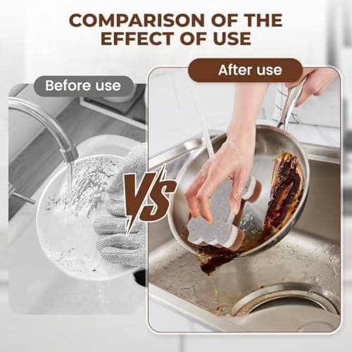 Three-Layer Kitchen Cleaning Sponges Multi-Use Dish Scrub Non Scratch Dog Shape Sponges for Kitchen Dishes Pots Bathroom（4pack） view 3