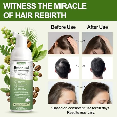 Hair Growth Oil Foam with Rosemary and Castor Oil Vegan Natural Formula for Thinning Hair Organic Plant Based Scalp Treatment Non Greasy Hair Regrowth Support for Men and Women 3 Bottles Each 2.11 oz view 4
