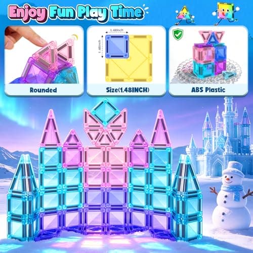 Mini Magnetic Tiles Kids Toys Travel Essential Games STEM Educational Toys view 2